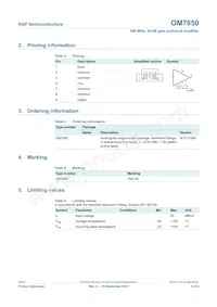 OM7650 Datasheet Pagina 2