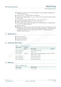 PCF2113AU/10/F4 Datasheet Pagina 2