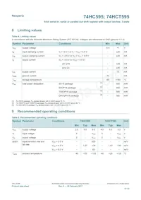 74HC595PW/AUJ Datasheet Page 6