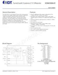 841604AGI-01LFT Datasheet Cover