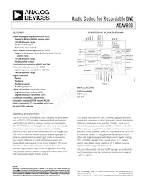 ADAV803ASTZ-REEL Datasheet Cover