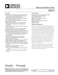 ADV212BBCZRL-115 Datasheet Cover