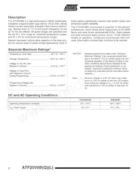 ATF20V8BQL-15PU Datasheet Page 2