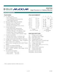DS2760BE+T&R Datasheet Cover