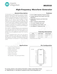 MAX038CWP+ Datenblatt Cover
