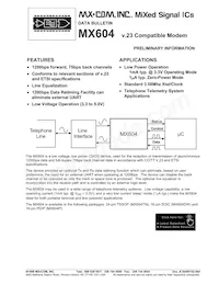 MX604TN-REEL Datenblatt Cover