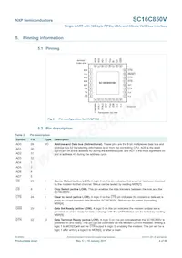 SC16C850VIBS數據表 頁面 4