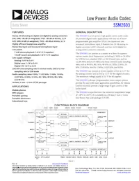 SSM2603CPZ-R2 Datasheet Cover