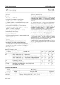 TJA1020T/VM Datasheet Page 2
