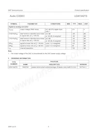 UDA1342TS/N1 Datasheet Pagina 5