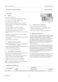 UDA1345TS/N2數據表 頁面 3
