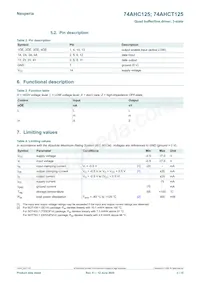 74AHC125PW Datasheet Page 3