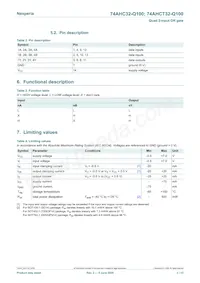 74AHCT32BQ-Q100X Datasheet Page 3