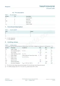 74AUP1G34GW-Q100H Datasheet Page 3