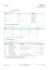 74HC21DB Datasheet Page 3