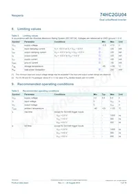 74HC2GU04GV Datasheet Page 3