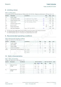 74HC3GU04GD Datasheet Page 3