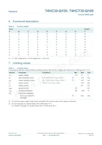 74HCT30PW-Q100J Datasheet Page 4