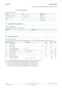 74LVC14APW/AUJ Datasheet Page 3