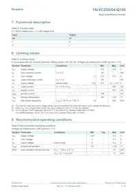74LVC2GU04GV-Q100 Datasheet Page 3