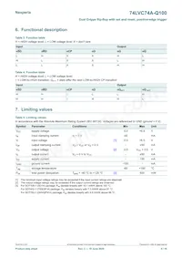 74LVC74AD-Q100J Datasheet Page 4