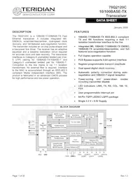 78Q2120C09-64CGTR/F Datasheet Cover