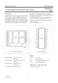 HEF40373BP Datasheet Page 2