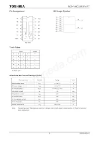 TC74VHC21FTELM Datasheet Page 2