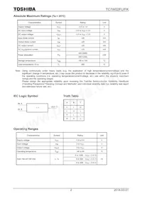 TC7W02FUTE12LF Datasheet Pagina 2