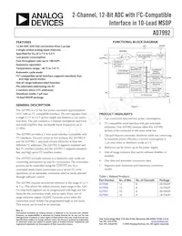 AD7992BRMZ-1-R2 Datasheet Cover
