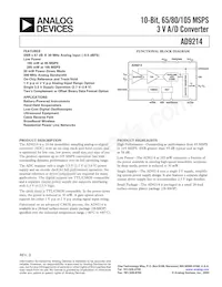 AD9214BRS-RL65 Datasheet Cover