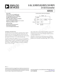 AD9283BRS-RL50 Datasheet Cover