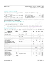 MAX11164ETC+T Datasheet Page 2