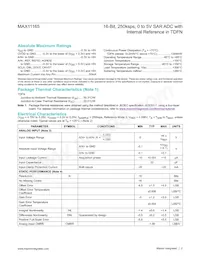 MAX11165ETC+T Datasheet Page 2