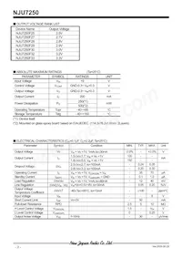 NJU7250F25-TE1 Datasheet Page 2