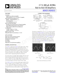 AD8032ARM-REEL7數據表 封面