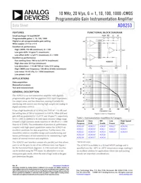 AD8253ARMZ-RL Datasheet Cover