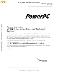 KXPC8240RVV250E Datasheet Cover
