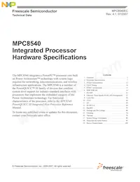 MPC8540CPX667JC數據表 封面