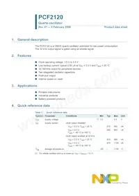 PCF2120U/10AA/1 Datasheet Cover
