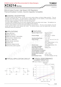 XC6214P502PR-G Datasheet Cover