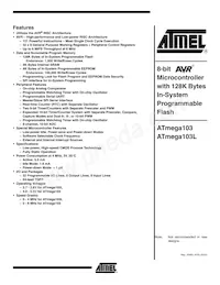 ATMEGA103L-4AI Datasheet Cover