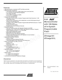 ATMEGA161L-4PI數據表 封面