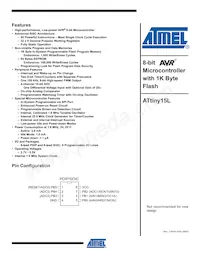 ATTINY15L-1SU Datenblatt Cover