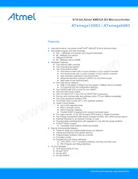 ATXMEGA64B3-MNR Datasheet Cover