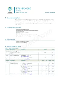 BT136X-600D Datasheet Cover