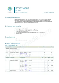 BT137-600E/DG Datasheet Cover
