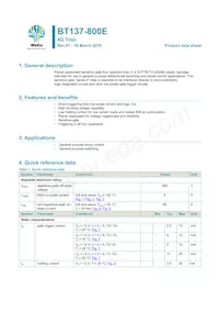 BT137-800E Datasheet Cover
