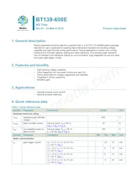 BT139-600E/DG Datasheet Cover