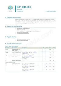 BT139B-600 Datasheet Cover